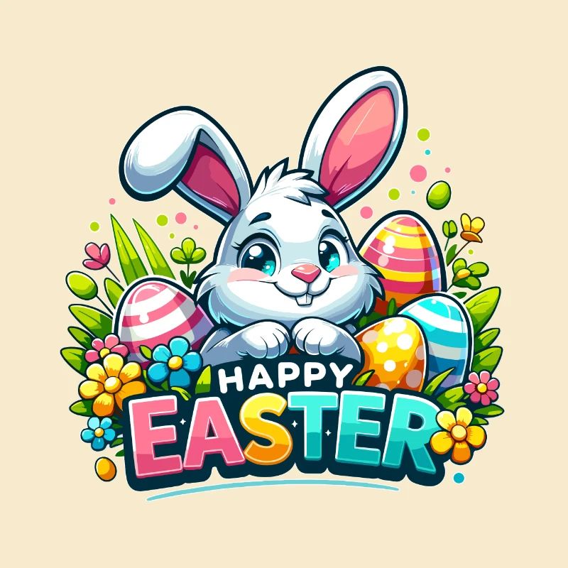 Happy Easter - Easter Bunny Illustration