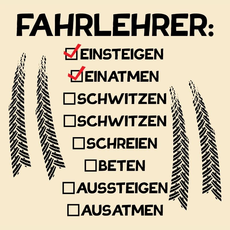 Fahrlehrer einsteigen einatmen Beruf Geschenk