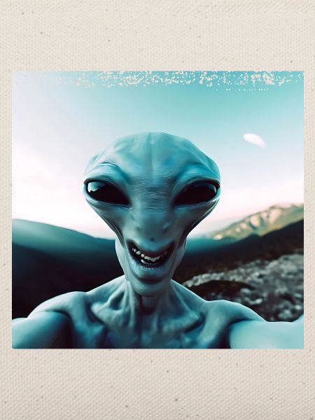 Alien Selfie in den Bergen