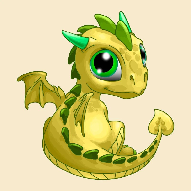 Bébé Dragon Jaune | Mignon bébé dragon jaune