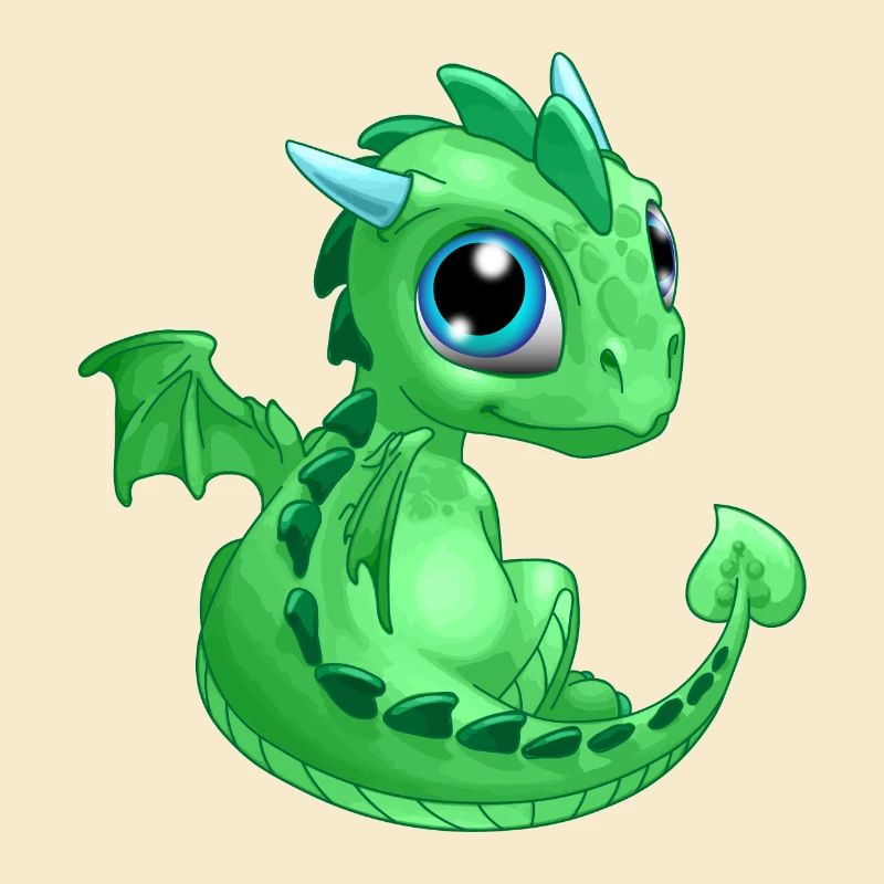 Bébé Dragon Vert | Mignon bébé dragon vert