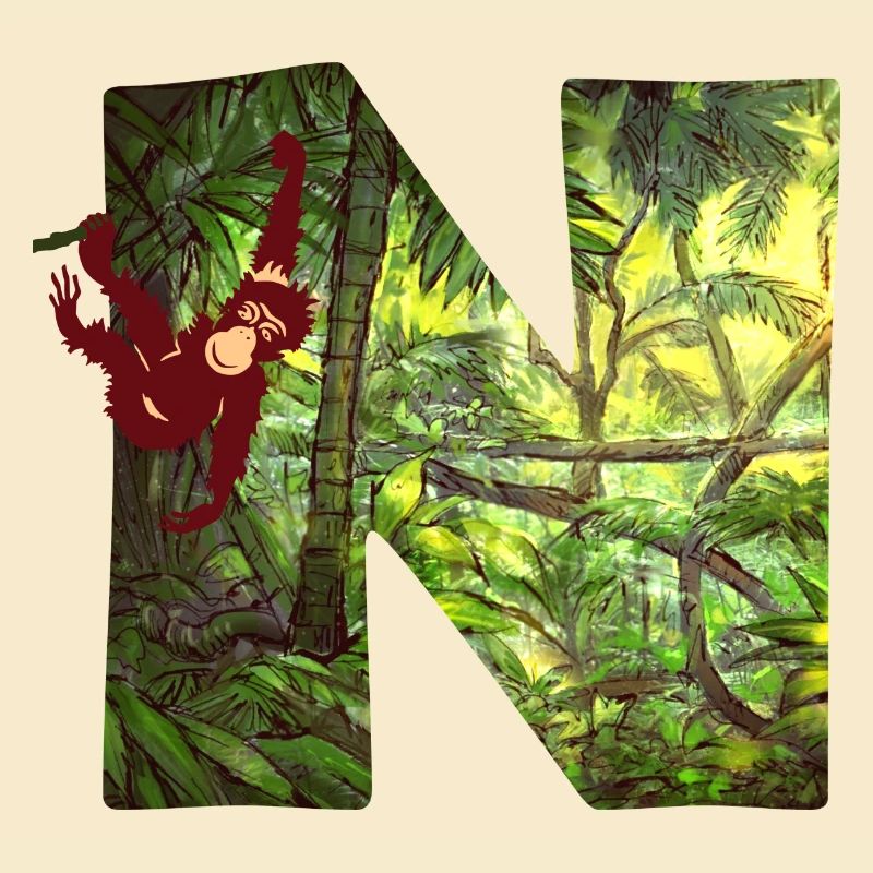 jungle with monkey n