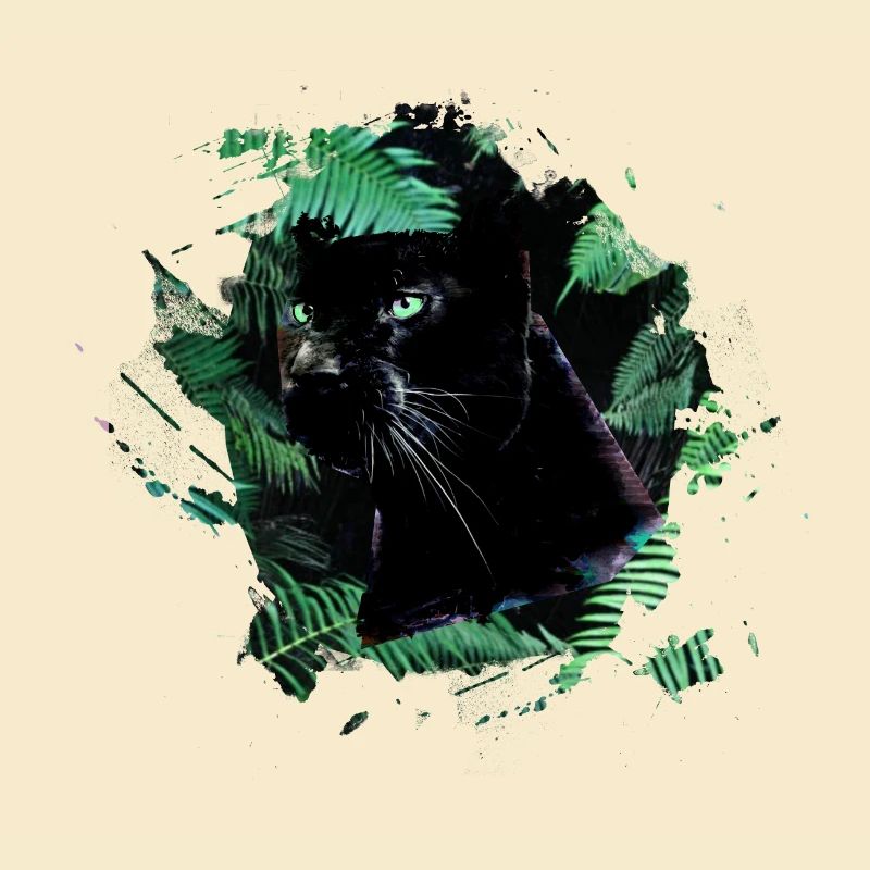 panthère, guépard, léopard, noir, vert, jungle