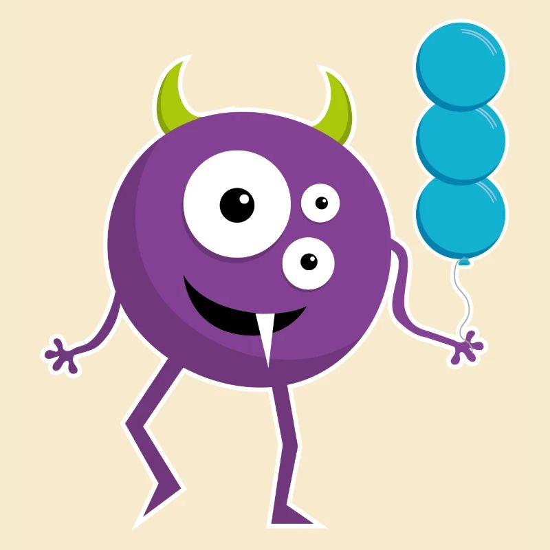 Spaß Monster mit Ballons