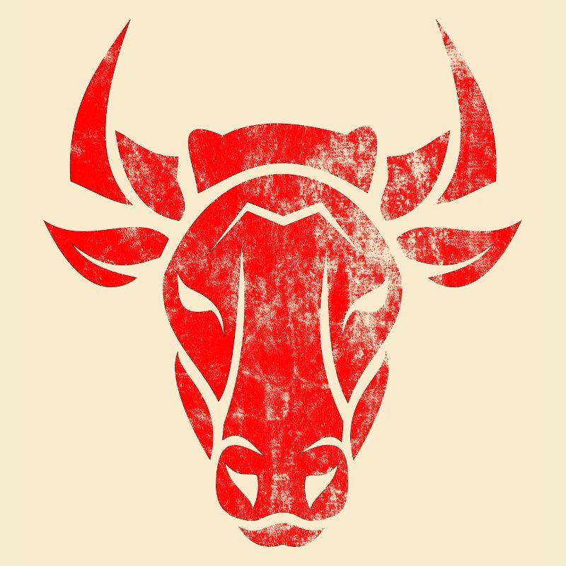 Bulle tête de taureau rouge