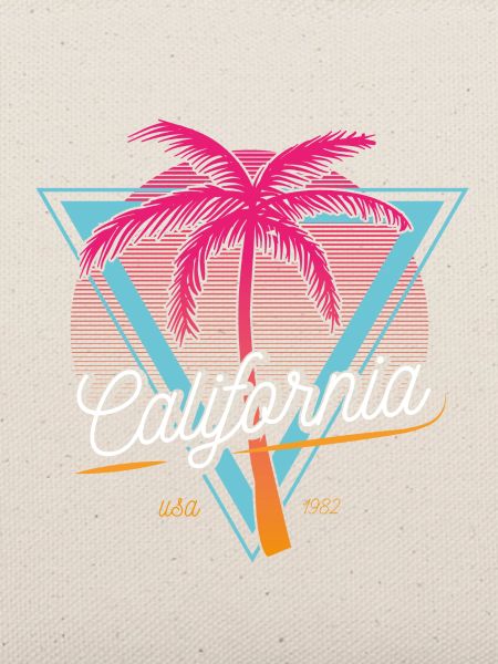California Palmen Retro Neon