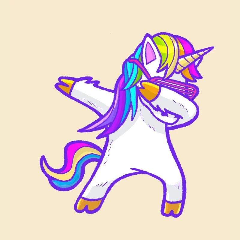 Cool dabbing Rainbow Unicorn