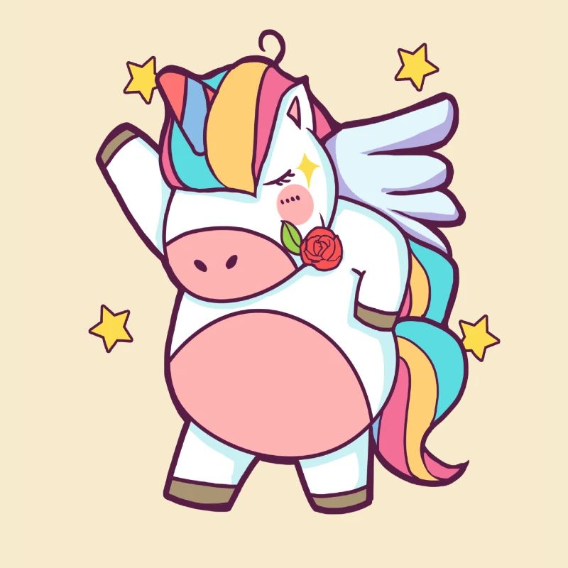 Dapping Einhorn - Dap Einhorn Tshirt mit Rose