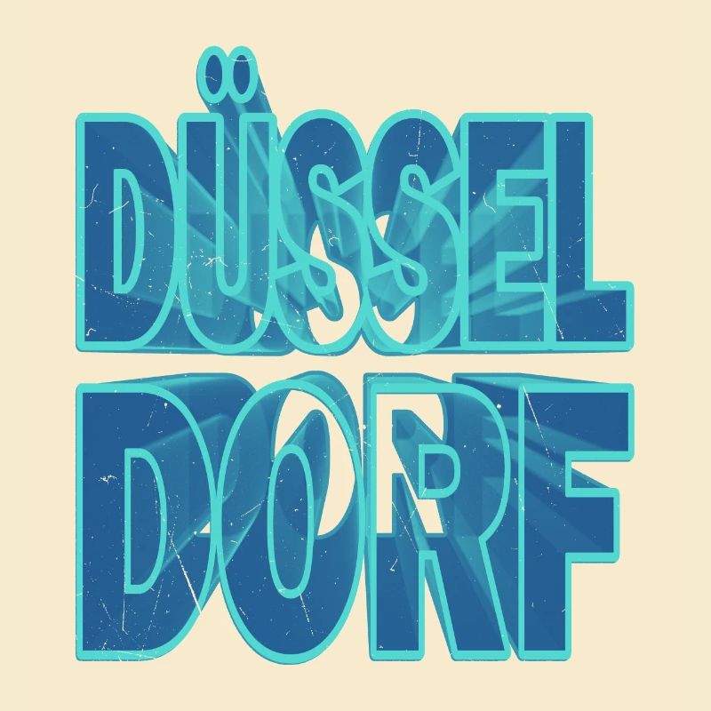 Dusseldorf Germany City 3D Font Skyline