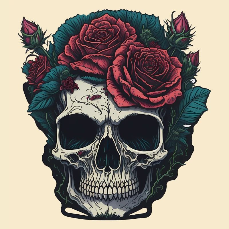 Skull with roses