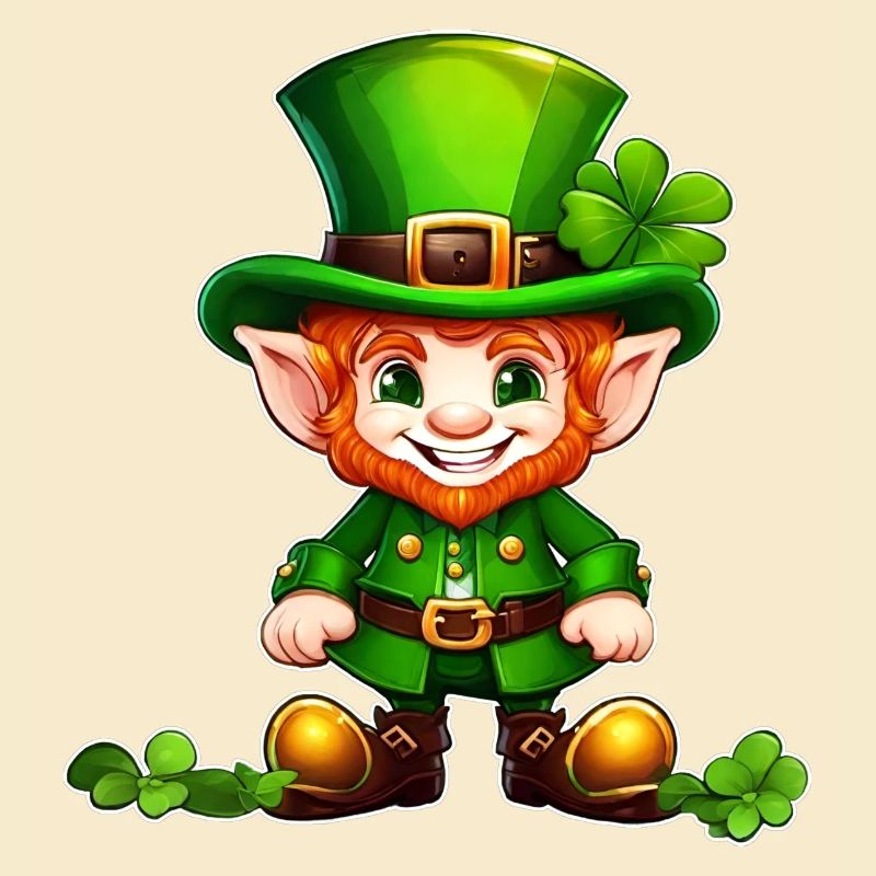 Leprechaun de la Saint-Patrick avec trèfle