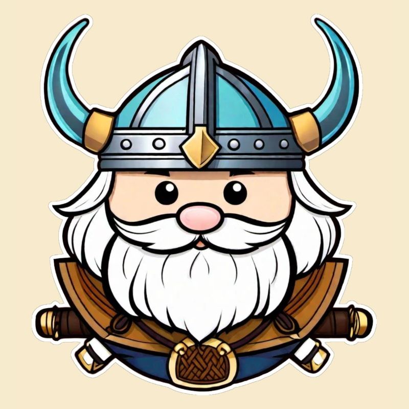 Stolzer Wikinger mit Hörner Helm