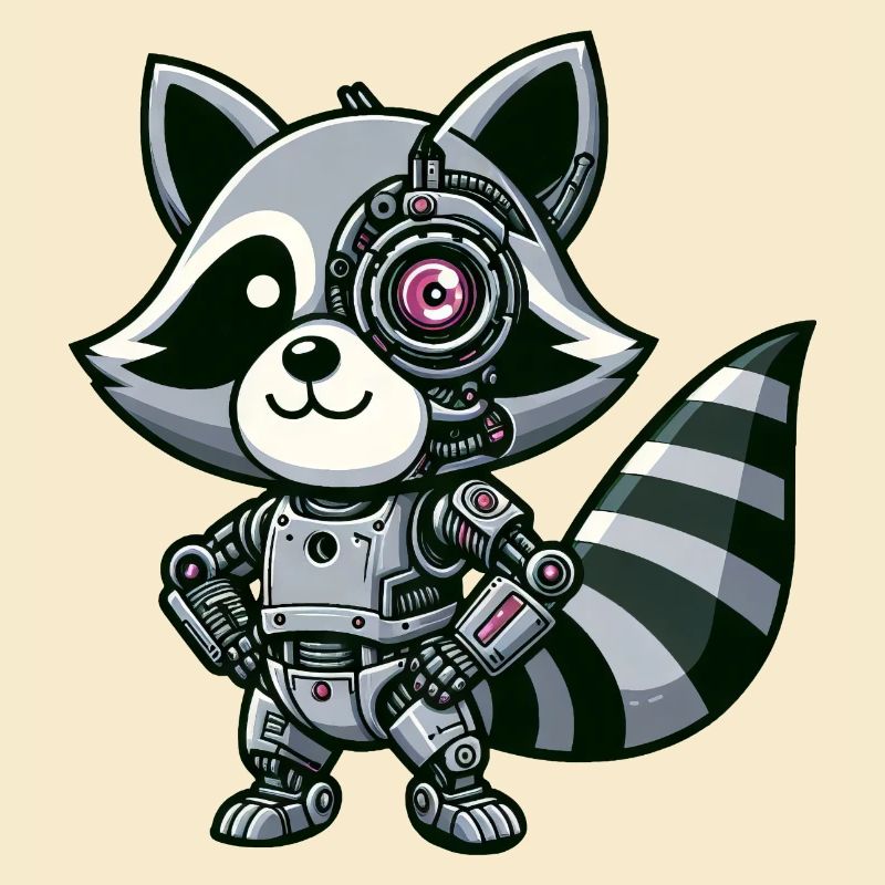 Cooler Waschbär Roboter