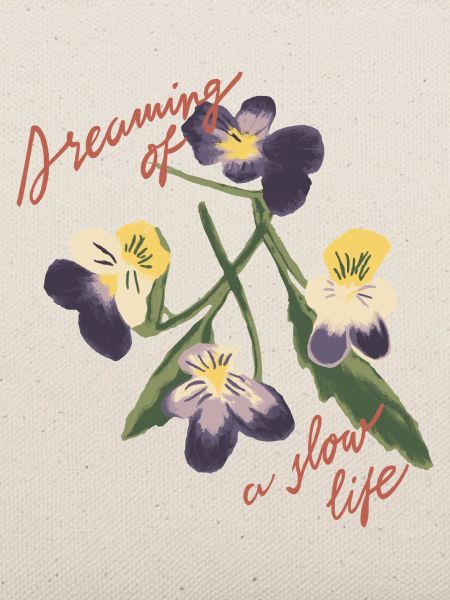 Slow Living Blumen-Illustration