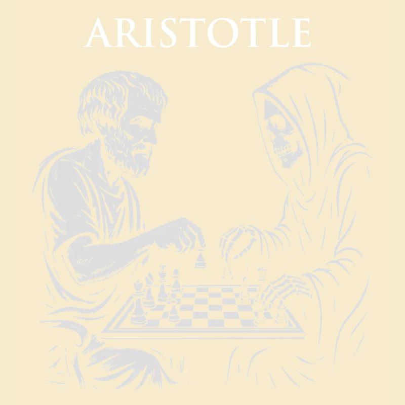 Aristotle and Grim Raper Chess Illustration