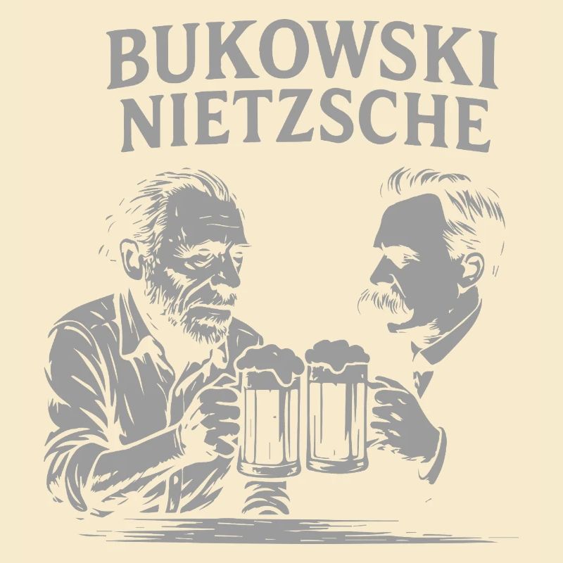 Conception de toasts à la bière de Bukowski et Nietzsche
