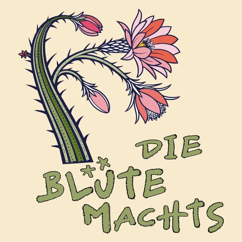 Cactus avec fleur et dicton