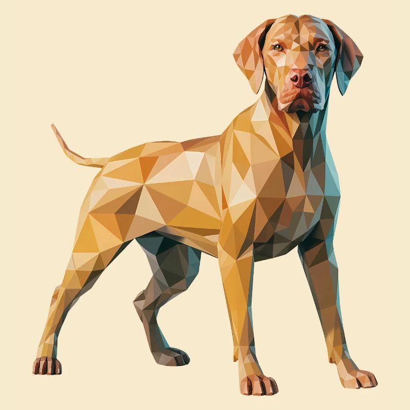 Brauner Hund - Cooles Low-Poly-Logo