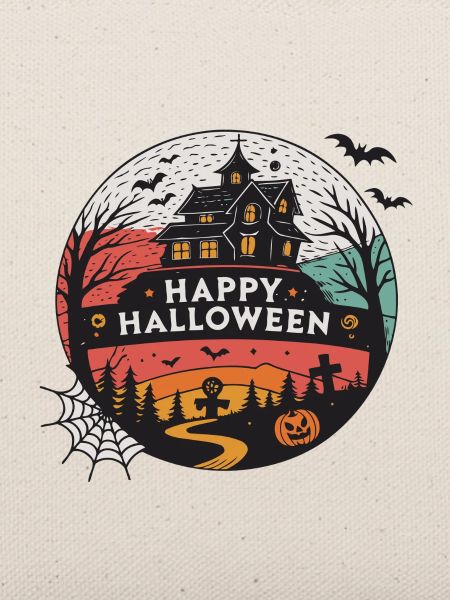 Halloween Rundes Spukhaus