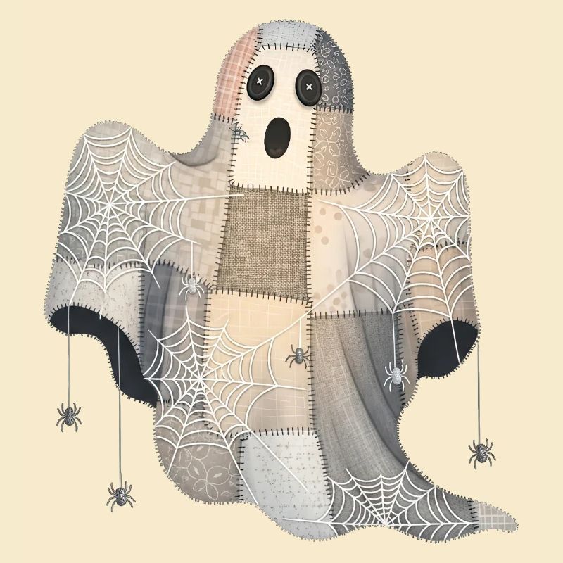 Fantôme patchwork avec toiles d’araignée
