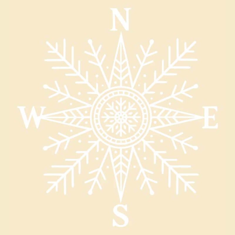 Compass with snowflake – Nordic design