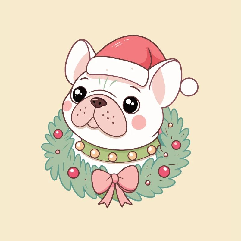 Bulldog-Weihnachtskranz
