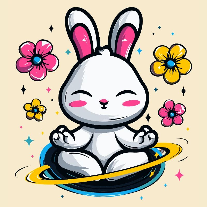Mondbunny im Blütenkreis