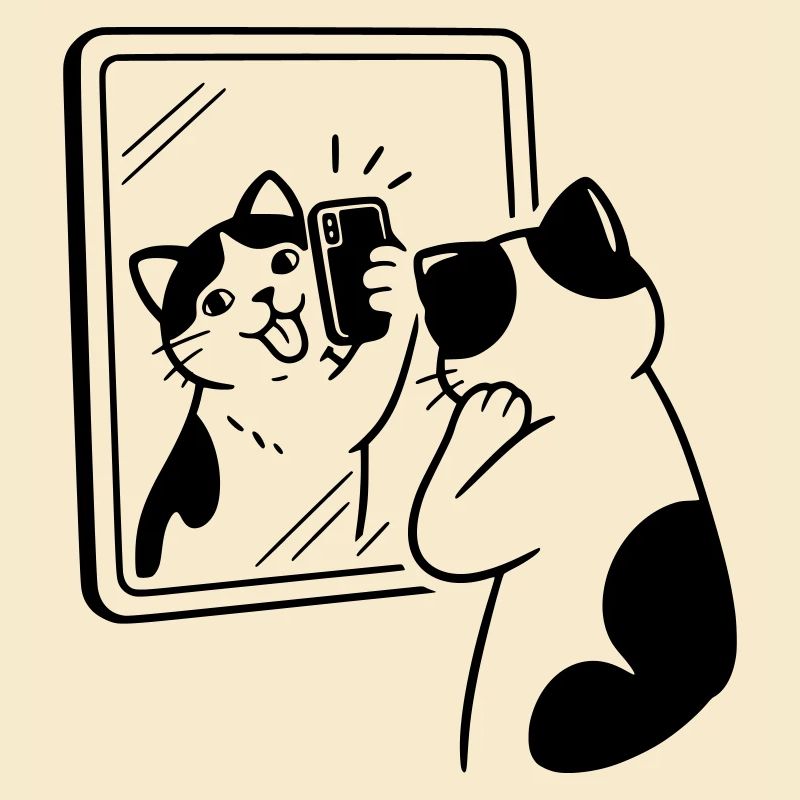 Katze Spiegel Selfie
