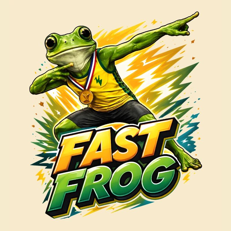 Frosch mit Goldmedaille