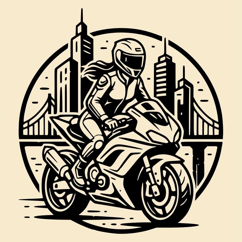 Biker, der auf ein Abenteuer geht