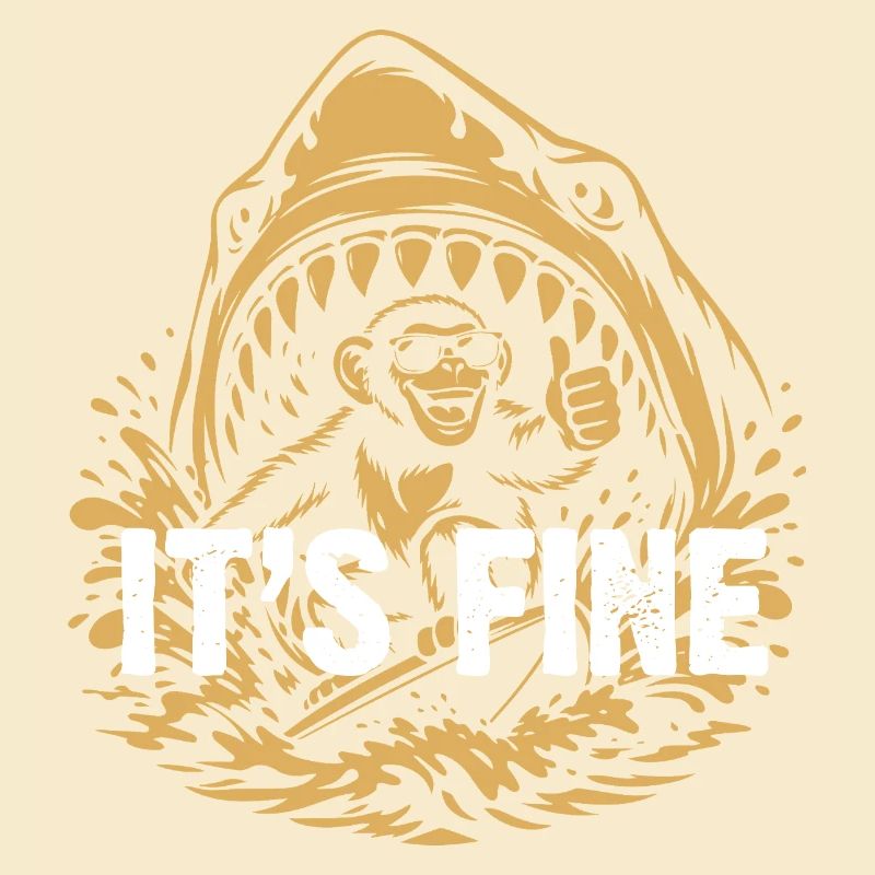Its Fine Shark Monkey Graphic