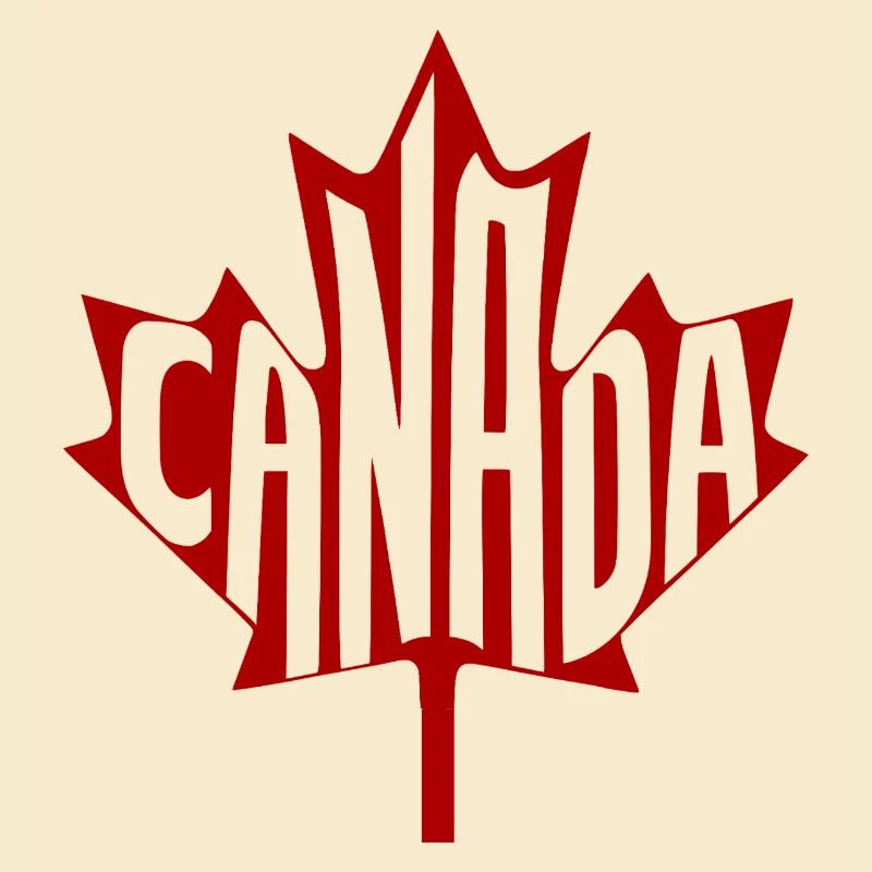 Red Canada Typography in Maple Leaf