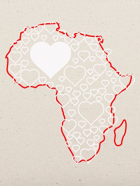 Afrika Herzmuster: Liebe Kontinente