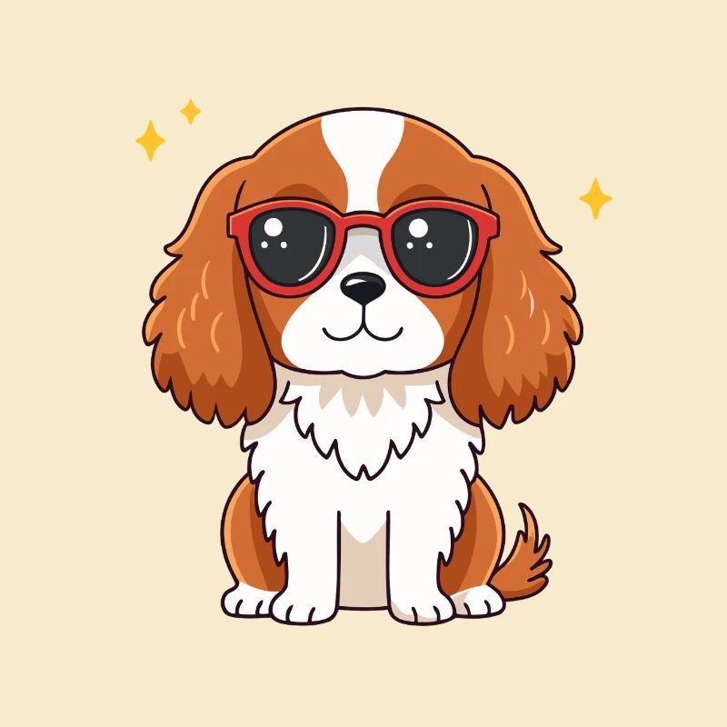 Schicker Hund mit roter Brille