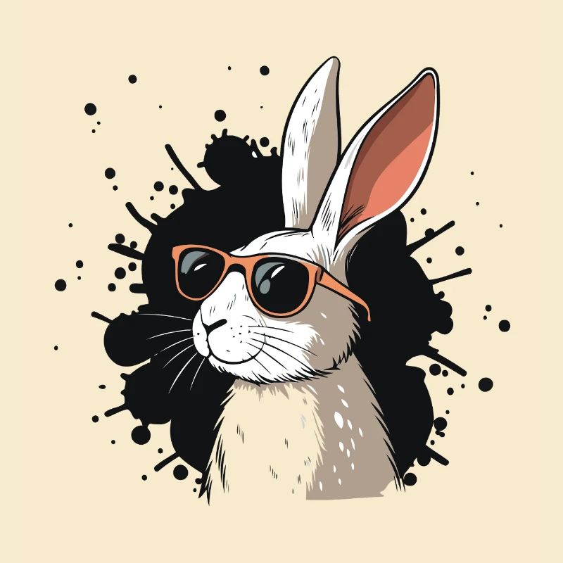 Cool Bunny Glasses on Black