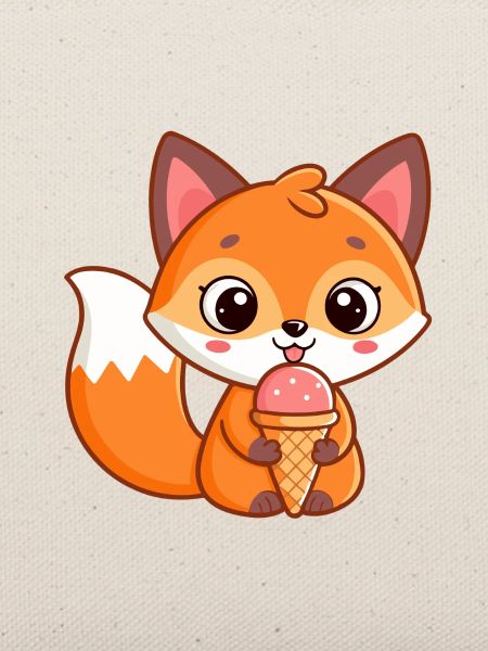Gourmet-Fuchs mit Eiscreme