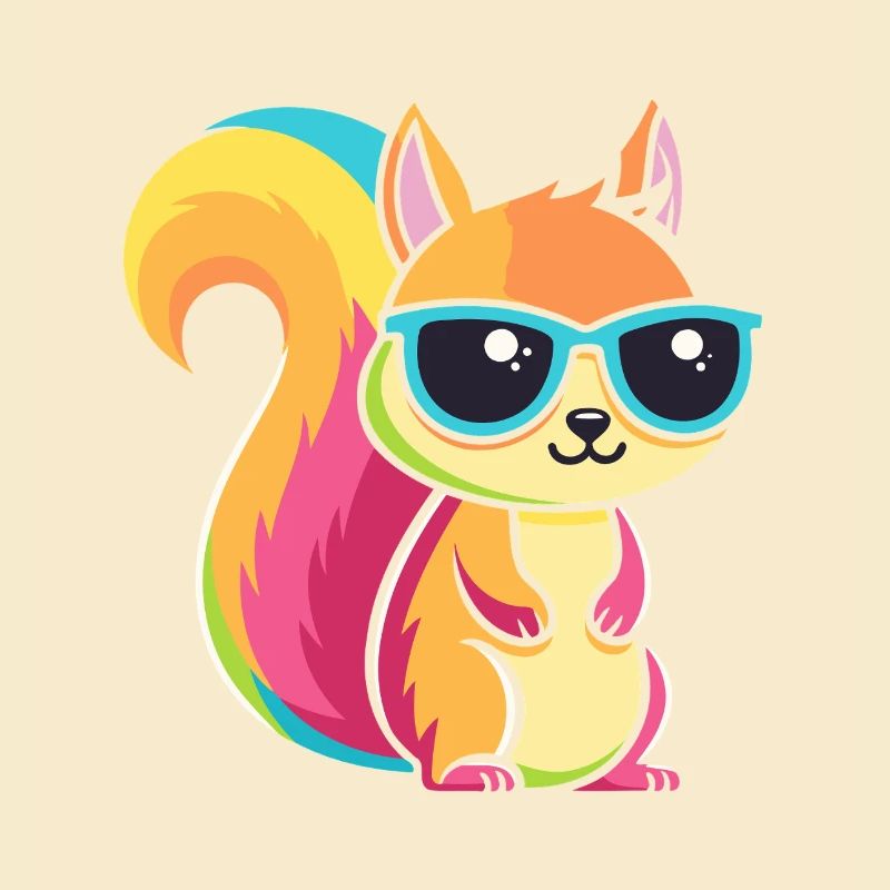 Regenbogen-Eichhörnchen mit Brille