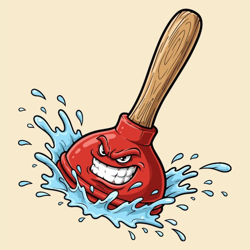 Ventouse rouge avec éclaboussure d’eau