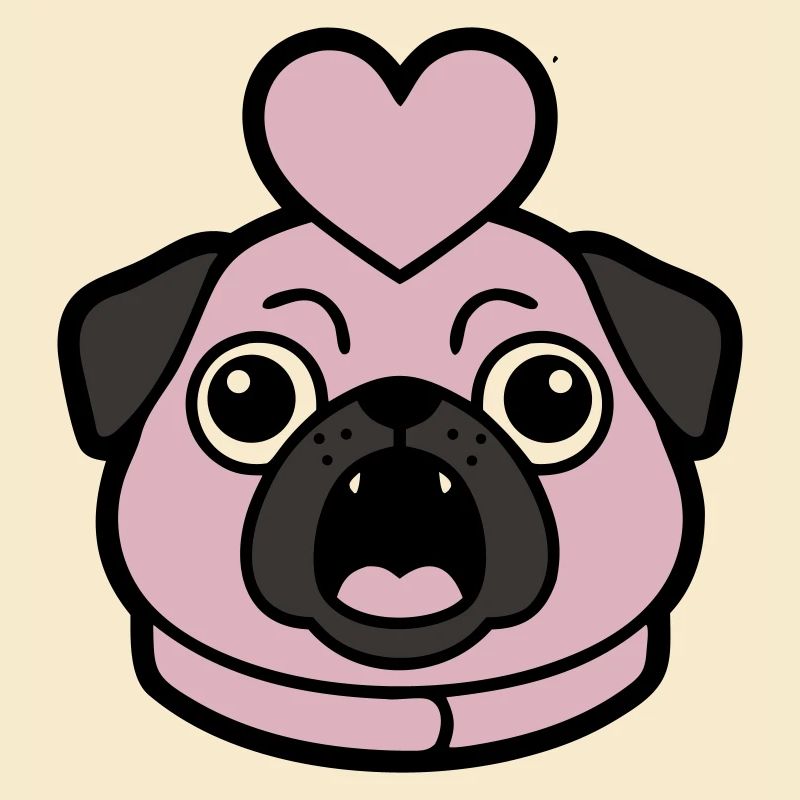 Mops Hund Herz Liebe Bellen