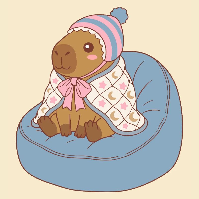 Cuddle Capybara Moonstar-Decke – Kawaii-Design