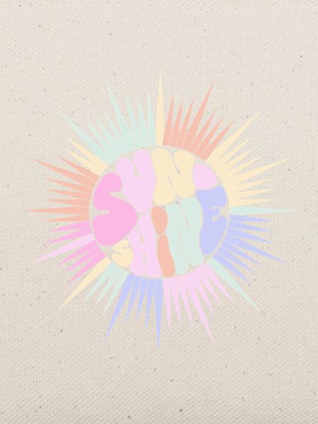 Pastel Sun SUNSHINE Retro Groovy