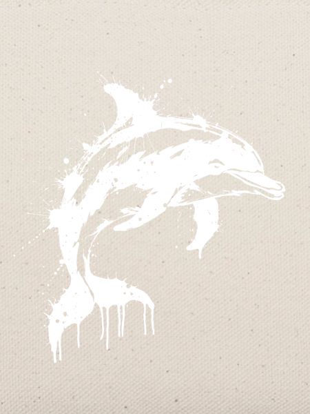 Dolphin Style Ink Splash White