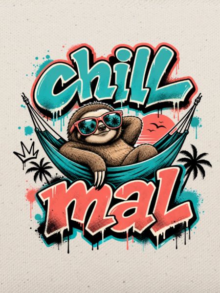 Chill Mal  Cooles Faultier Graffiti Design