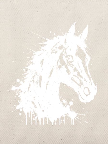 Pferde-Stil Ink Splash Reitkunst Weiß
