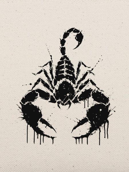 Skorpion-Schwarze Tinten-Silhouette