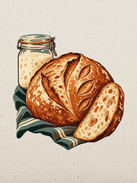 Sauerteiglaib und Starterglas