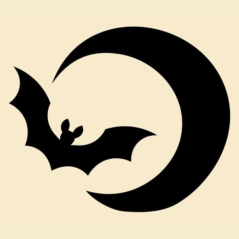 Bat & moon / bat & moon / night sky night