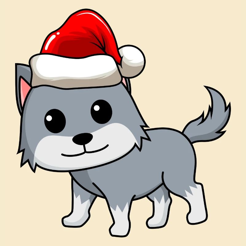 Wolf Comic Weihnachten