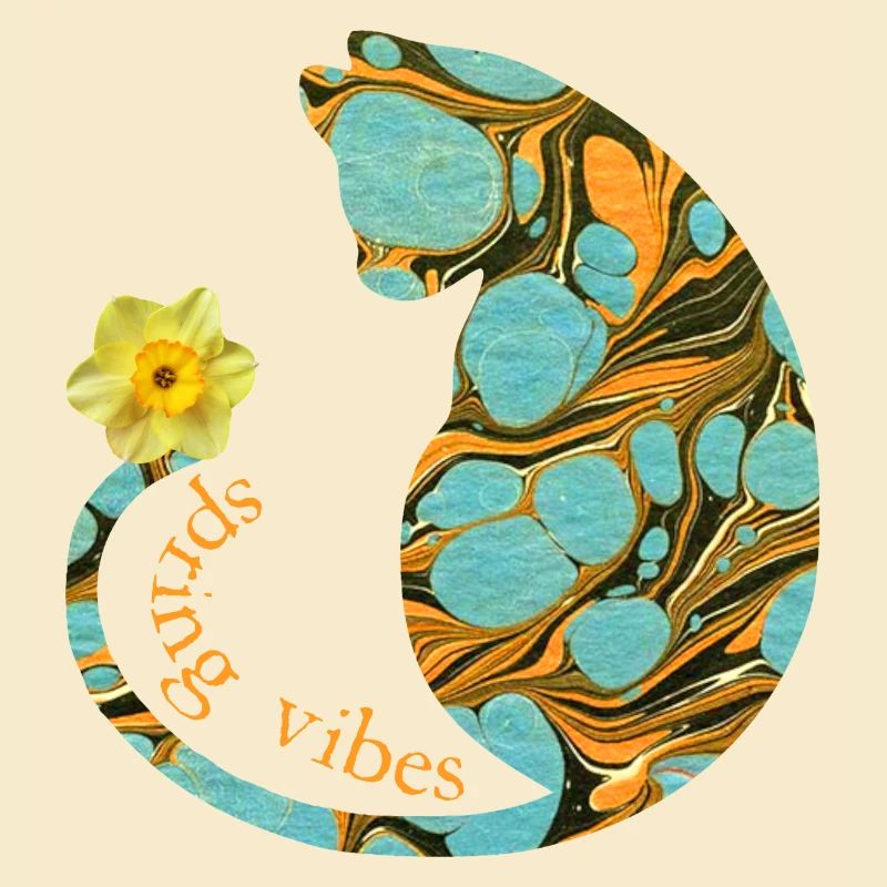 katze mit blume e 204