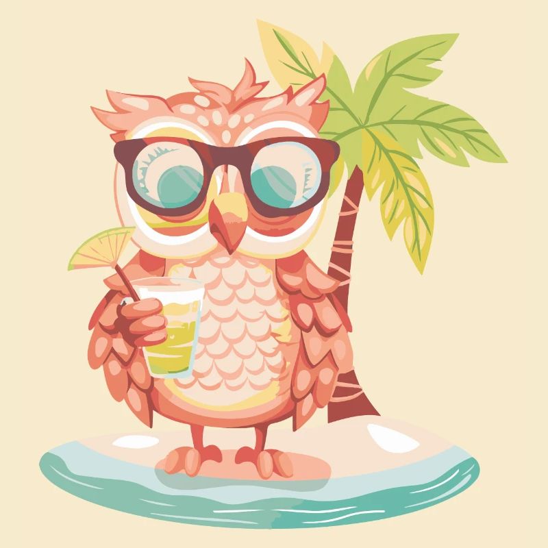 Eule Sommer Strand Urlaub